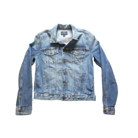 Vintage Lucky Brand Jacket Womens Medium Denim Jean Button Up Y2K Pockets Ladies - Picture 1 of 7